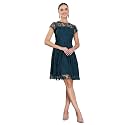 Miss Chase Women's Round Neck Sleeveless Polyester Ruffled Knee- Length Dress
