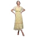 Miss Chase Women's Round Neck Sleeveless Polyester Ruffled Knee- Length Dress