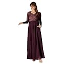 Miss Chase Women's Round Neck Cap Sleeves Lace Knee -Long Skater Dress