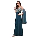 Miss Chase Women's Round Neck Cap Sleeves Lace Knee -Long Skater Dress