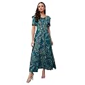 Miss Chase Women's Round Neck Sleeveless Polyester Ruffled Knee- Length Dress