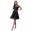 Miss Chase Women's Round Neck Sleeveless Polyester Ruffled Knee- Length Dress