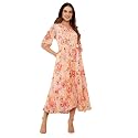 Miss Chase Women's Round Neck Cap Sleeves Lace Knee -Long Skater Dress