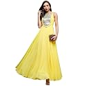 Miss Chase Women's Round Neck Sleeve Embellished Fit Flare Maxi Dress