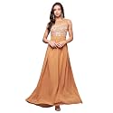 Miss Chase Women's Round Neck Sleeve Embellished Fit Flare Maxi Dress