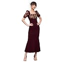 Miss Chase Women's Round Neck Cap Sleeves Lace Knee -Long Skater Dress