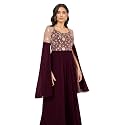 Miss Chase Women's Round Neck Cap Sleeves Lace Knee -Long Skater Dress