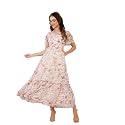 Miss Chase Women's Round Neck Cap Sleeves Lace Knee -Long Skater Dress
