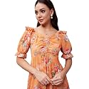 Miss Chase Women's Round Neck Cap Sleeves Lace Knee -Long Skater Dress