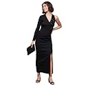 Miss Chase Women's Round Neck Sleeve Embellished Fit Flare Maxi Dress