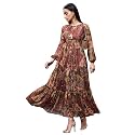 Miss Chase Women's Round Neck Sleeveless Polyester Ruffled Knee- Length Dress