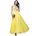 Miss Chase Women's Round Neck Sleeve Embellished Fit Flare Maxi Dress