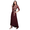 Miss Chase Women's Round Neck Cap Sleeves Lace Knee -Long Skater Dress