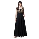 Miss Chase Women's Round Neck Cap Sleeves Lace Knee -Long Skater Dress