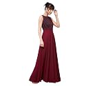 Miss Chase Women's Round Neck Cap Sleeves Lace Knee -Long Skater Dress