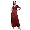 Miss Chase Women's Round Neck Cap Sleeves Lace Knee -Long Skater Dress