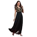 Miss Chase Women's Round Neck Cap Sleeves Lace Knee -Long Skater Dress