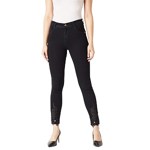 Miss Chase Womens Slim Fit Embellished Denim