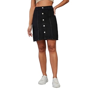 Miss Chase Womens Straight-Fit High-Rise Stretchable Denim