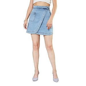 Miss Chase Womens Straight-Fit High-Rise Stretchable Denim