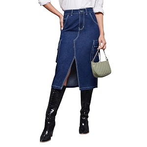 Miss Chase Womens Straight-Fit High-Rise Stretchable Denim