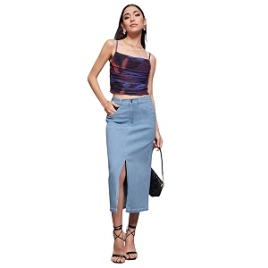 Miss Chase Womens Straight-Fit High-Rise Stretchable Denim