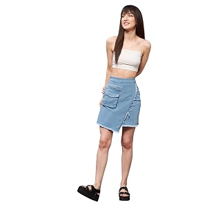 Miss Chase Womens Straight-Fit High-Rise Stretchable Denim