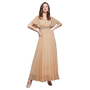Miss Chase Womens V-Neck Flared Bell Sleeves
