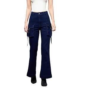 miss chase women39s bootcut high rise regular stretchable denim jeans mcss18den02-19-71-24 navy blue 28