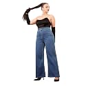 Miss Chase A+ Women's Wide Leg High Rise Regular Length Stretchable Denim Jeans