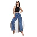 Miss Chase Women's Wide-Leg High-Rise Regular-Length Stretchable Shaping Denim Jeans