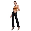 Miss Chase Women's Wide-Leg High-Rise Regular-Length Stretchable Shaping Denim Jeans