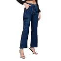 Miss Chase Women's Wide-Leg High-Rise Regular-Length Stretchable Shaping Denim Jeans