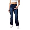 Miss Chase Women's Wide-Leg High-Rise Regular-Length Stretchable Shaping Denim Jeans