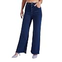 Miss Chase Women's Wide-Leg High-Rise Regular-Length Stretchable Shaping Denim Jeans