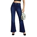 Miss Chase Women's Wide-Leg High-Rise Regular-Length Stretchable Shaping Denim Jeans