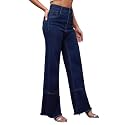 Miss Chase Women's Wide-Leg High-Rise Regular-Length Stretchable Shaping Denim Jeans