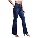 Miss Chase Women's Wide-Leg High-Rise Regular-Length Stretchable Shaping Denim Jeans