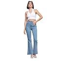 Miss Chase Women's Wide-Leg High-Rise Regular-Length Stretchable Shaping Denim Jeans