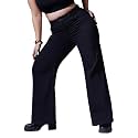 Miss Chase A+ Women's Wide Leg High Rise Regular Length Stretchable Denim Jeans