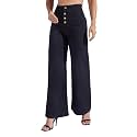 Miss Chase Women's Wide-Leg High-Rise Regular-Length Stretchable Shaping Denim Jeans