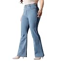 Miss Chase A+ Women's Wide Leg High Rise Regular Length Stretchable Denim Jeans
