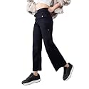 Miss Chase Women's Wide-Leg High-Rise Regular-Length Stretchable Shaping Denim Jeans