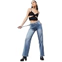 Miss Chase Women's Wide-Leg High-Rise Regular-Length Stretchable Shaping Denim Jeans
