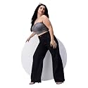 Miss Chase A+ Women's Wide Leg High Rise Regular Length Stretchable Denim Jeans