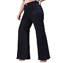 Miss Chase A+ Women's Wide Leg High Rise Regular Length Stretchable Denim Jeans