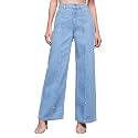 Miss Chase Women's Wide-Leg High-Rise Regular-Length Stretchable Shaping Denim Jeans