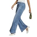 Miss Chase Women's Wide-Leg High-Rise Regular-Length Stretchable Shaping Denim Jeans