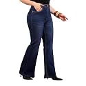 Miss Chase A+ Women's Wide Leg High Rise Regular Length Stretchable Denim Jeans