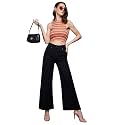 Miss Chase Women's Wide-Leg High-Rise Regular-Length Stretchable Shaping Denim Jeans